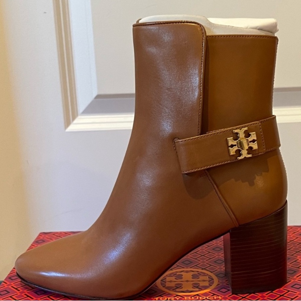 Tory Burch Kira 70MM Bootie in cognac leather color-way,  beautiful.